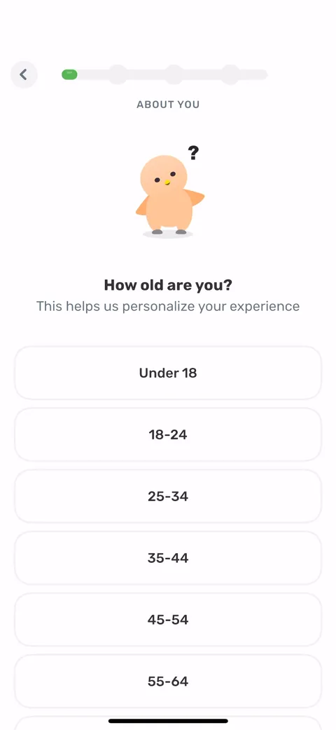 Finch onboarding screen 13