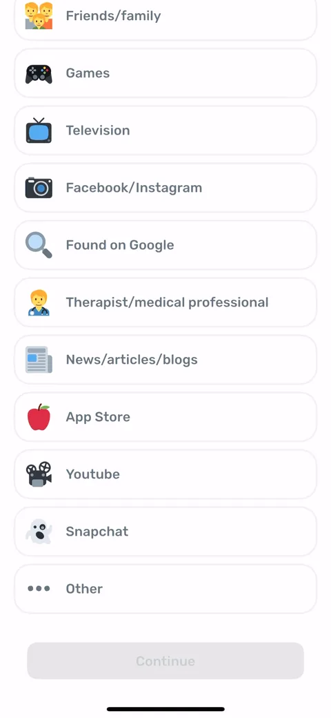 Finch onboarding screen 55: HDYHAU placed AFTER the paywall