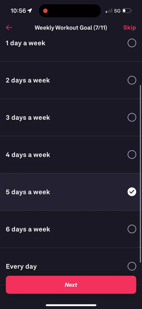 Fitbod onboarding screen 52