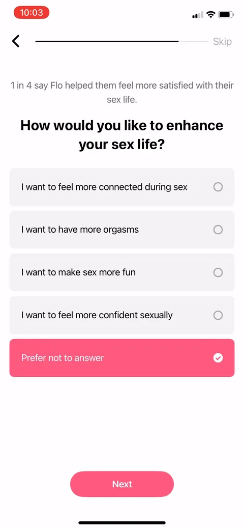 Flo onboarding screen 103