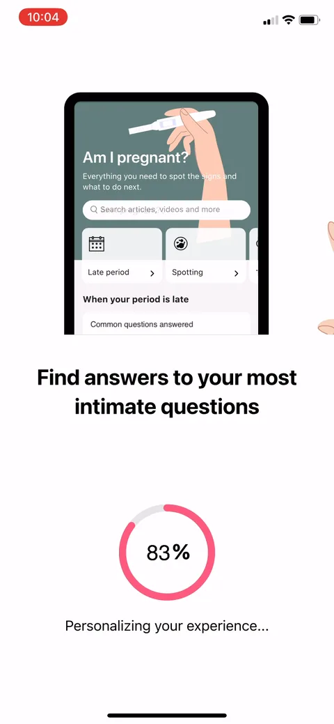Flo onboarding screen 121