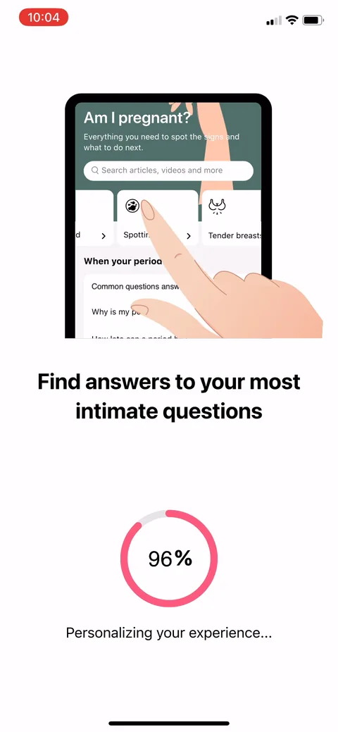 Flo onboarding screen 123