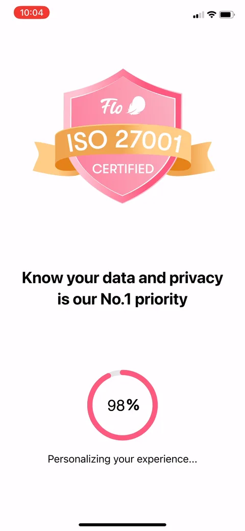 Flo onboarding screen 126