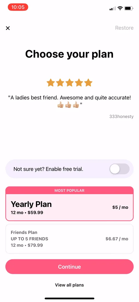 Flo onboarding screen 147