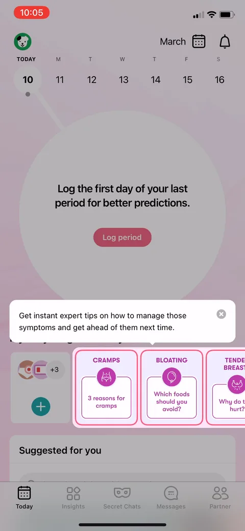 Flo onboarding screen 154