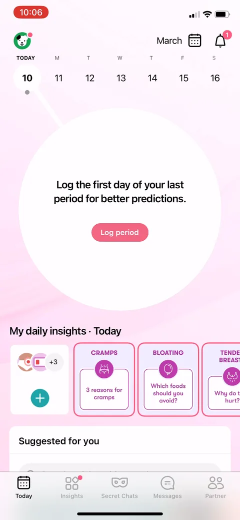 Flo onboarding screen 155