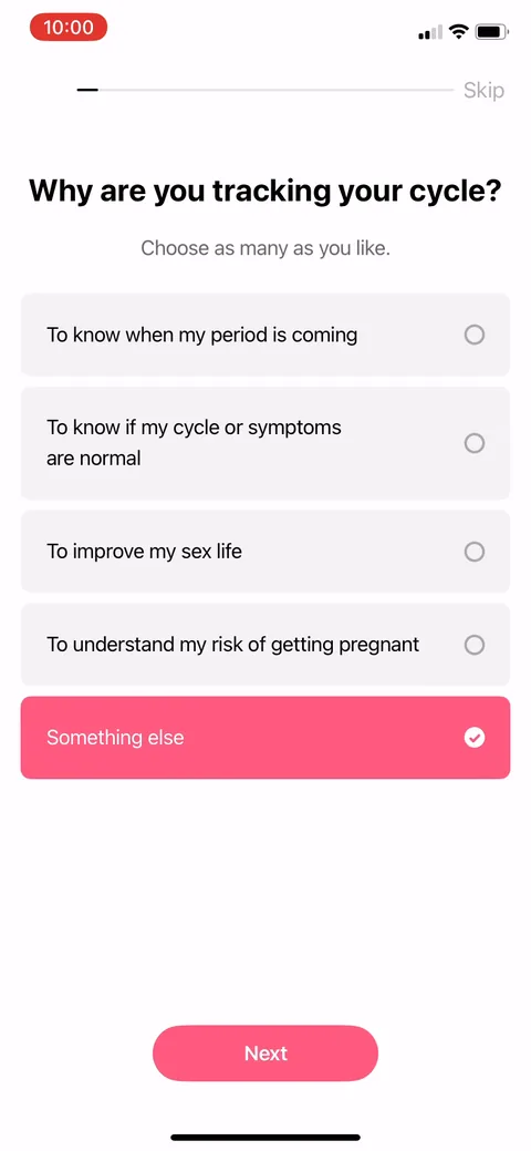 Flo onboarding screen 17