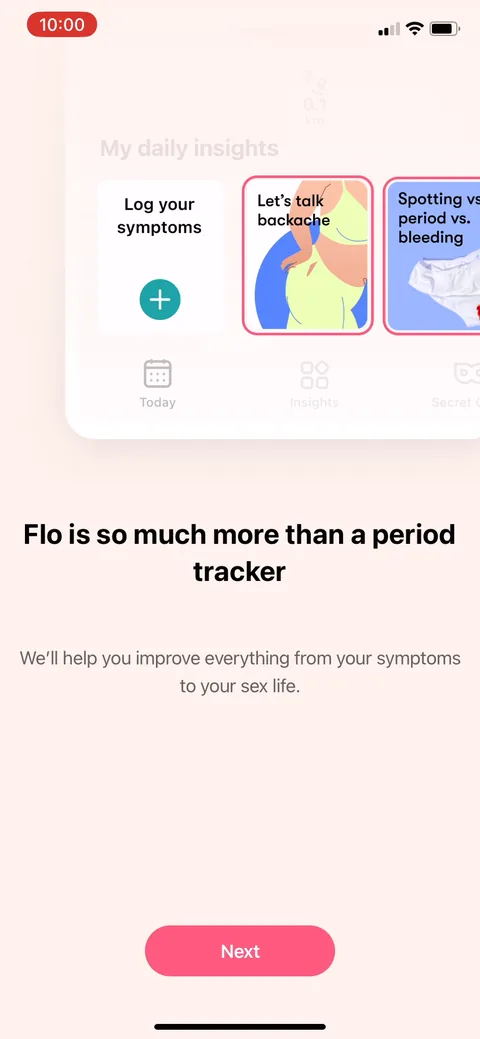 Flo onboarding screen 21