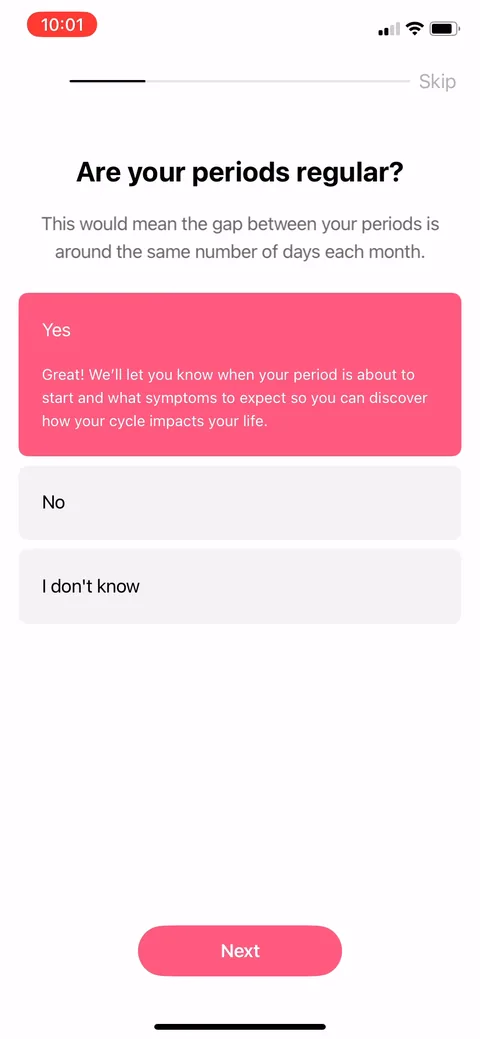 Flo onboarding screen 28