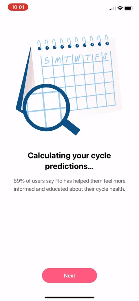 Flo onboarding screen 40