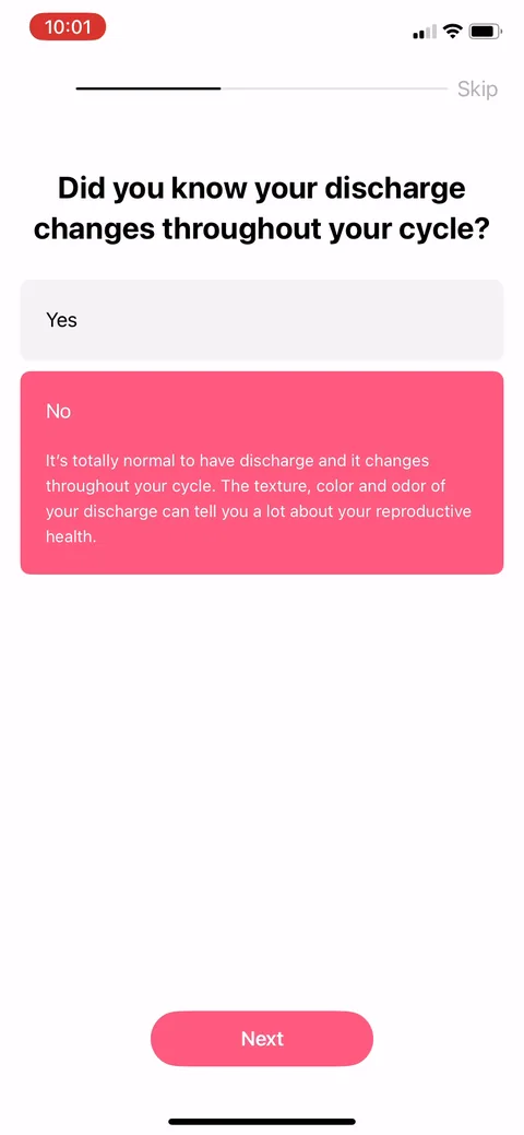 Flo onboarding screen 45
