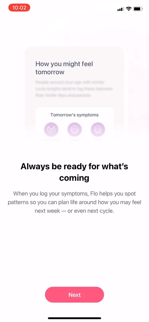 Flo onboarding screen 52