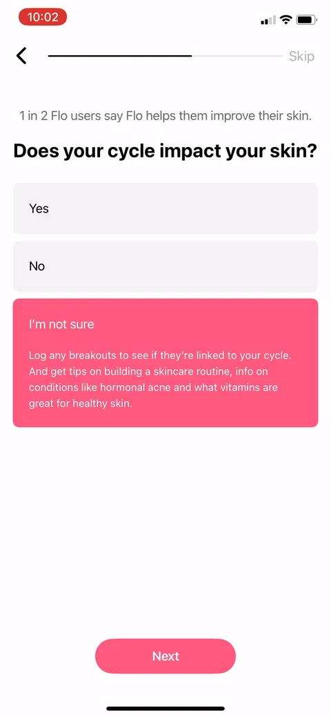 Flo onboarding screen 69