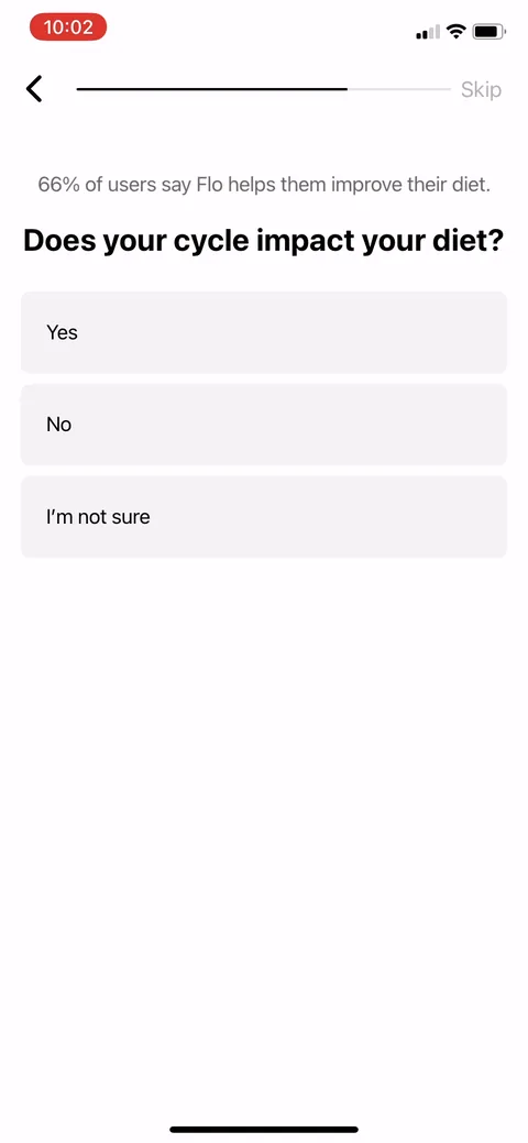 Flo onboarding screen 73