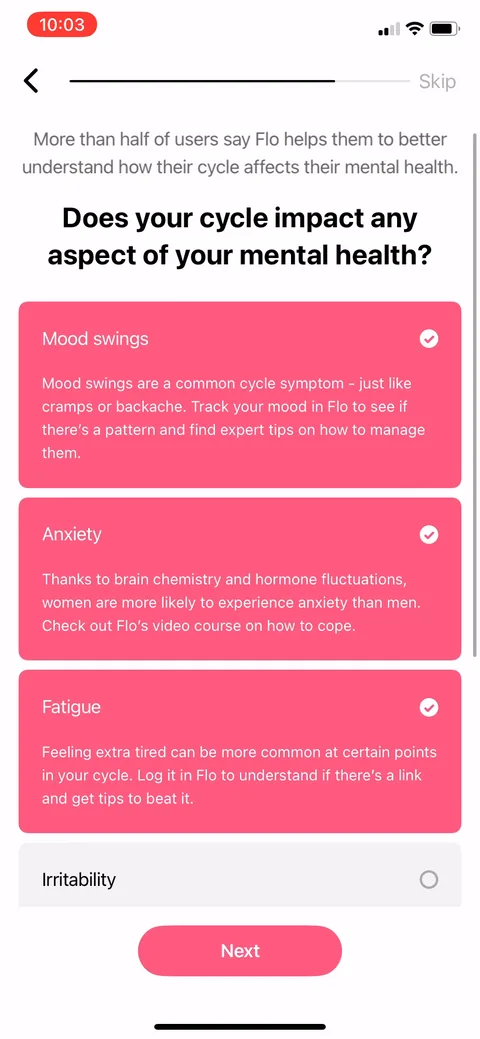 Flo onboarding screen 79