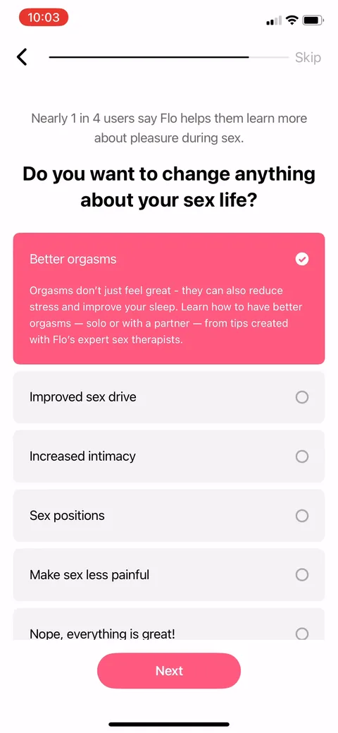 Flo onboarding screen 89