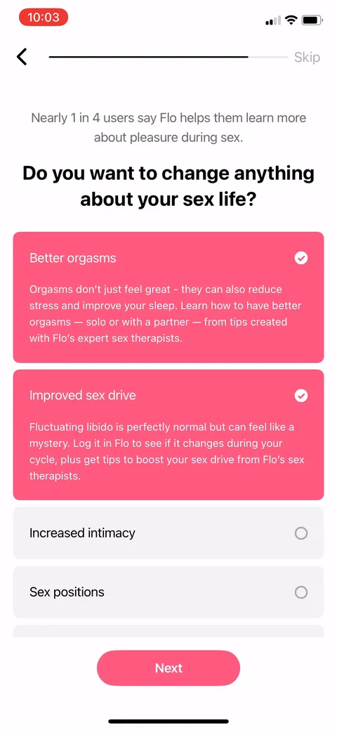 Flo onboarding screen 90