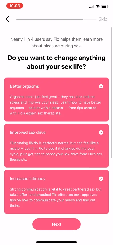 Flo onboarding screen 92