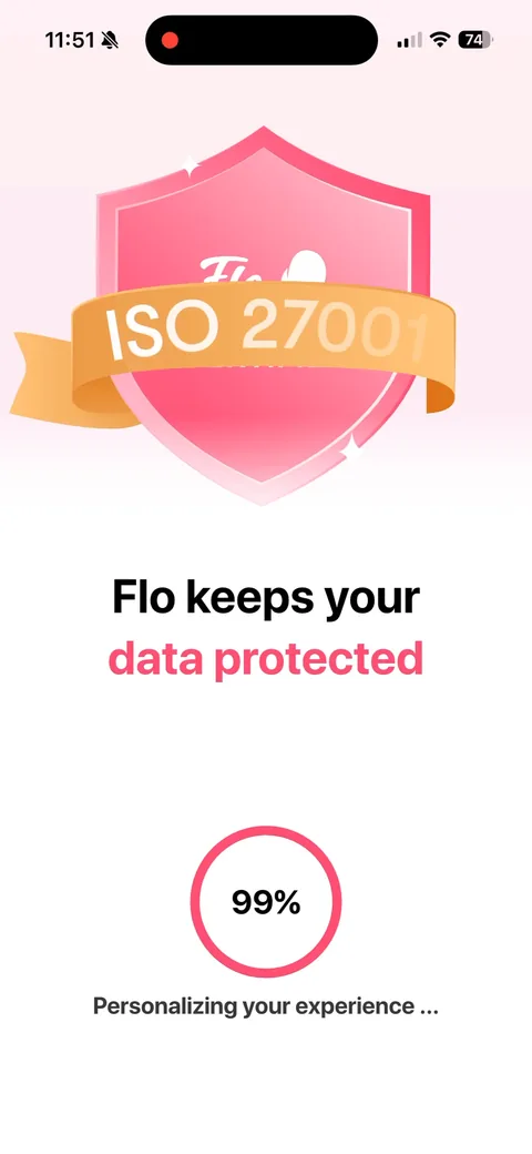 Flo App2Web onboarding screen 11: 99%: 