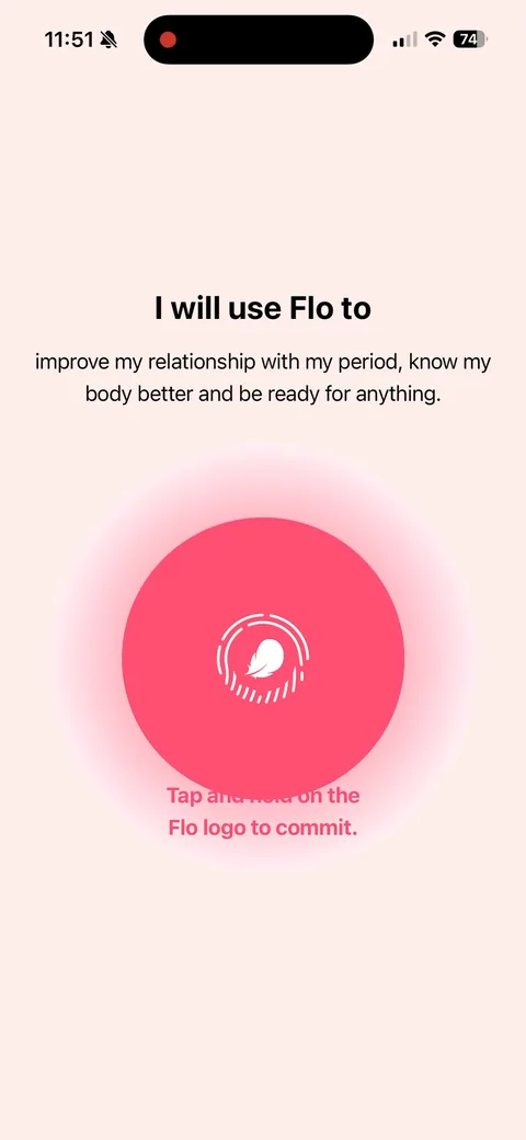 Flo App2Web onboarding screen 13: 