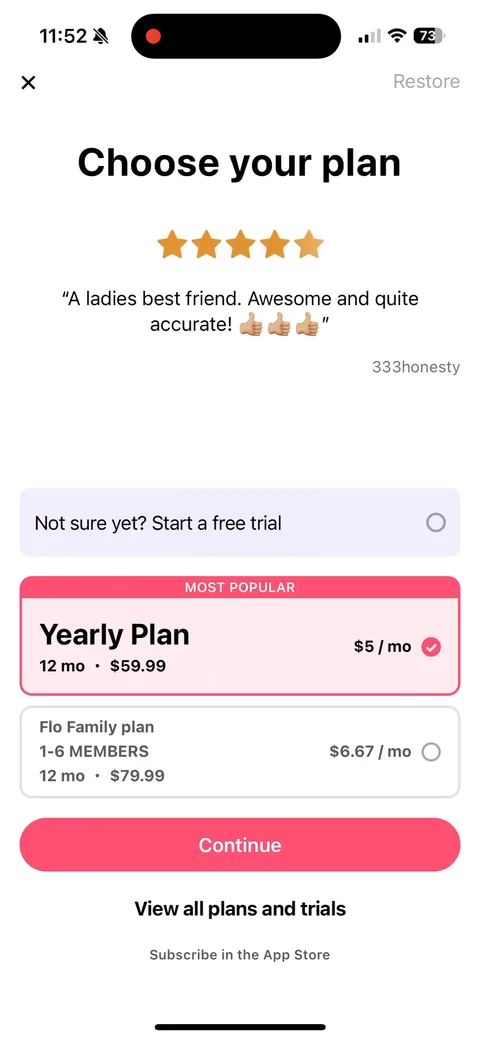 Flo App2Web onboarding screen 23: Back in the app, the same 