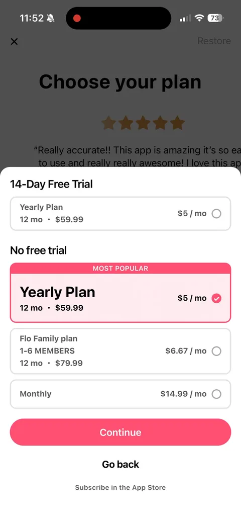Flo App2Web onboarding screen 24: 