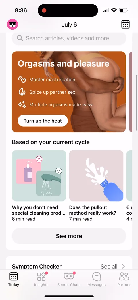 Flo onboarding screen 106