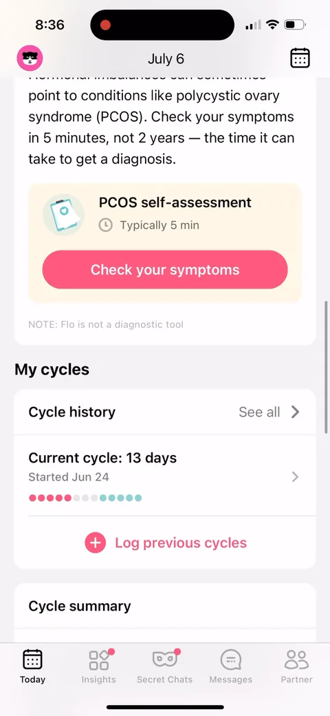 Flo onboarding screen 110