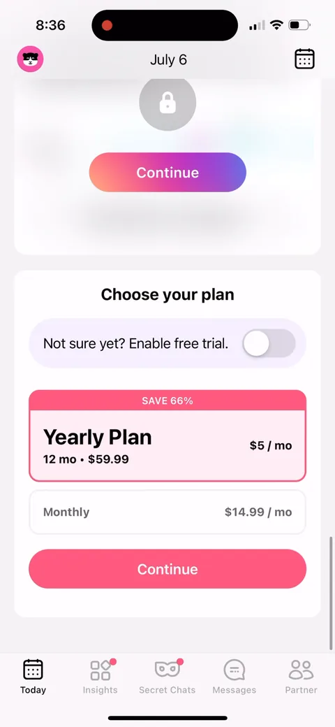 Flo onboarding screen 114
