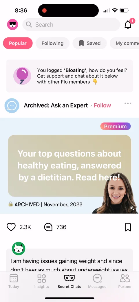 Flo onboarding screen 126