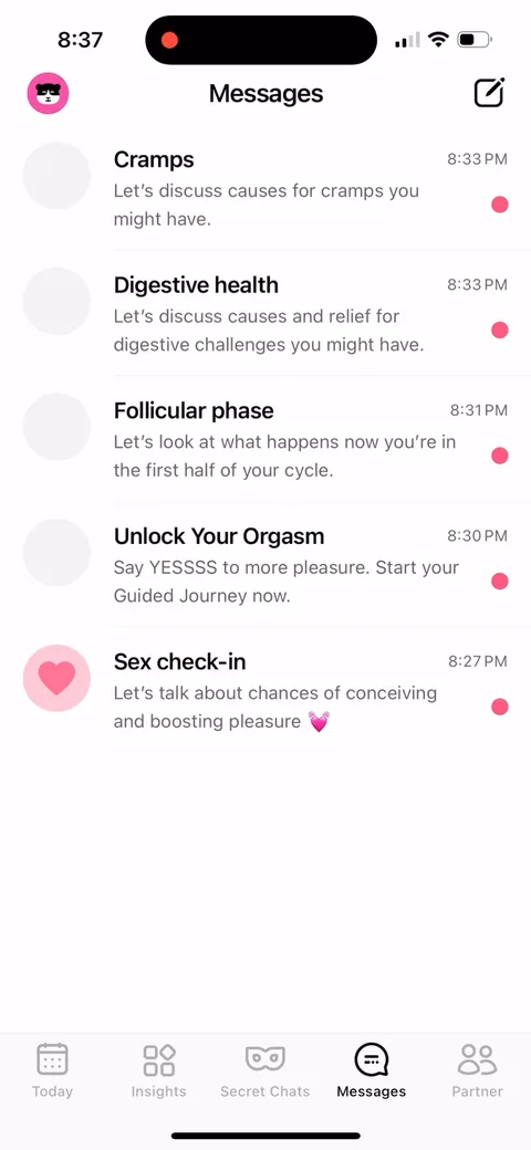 Flo onboarding screen 136