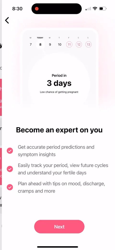 Flo onboarding screen 18