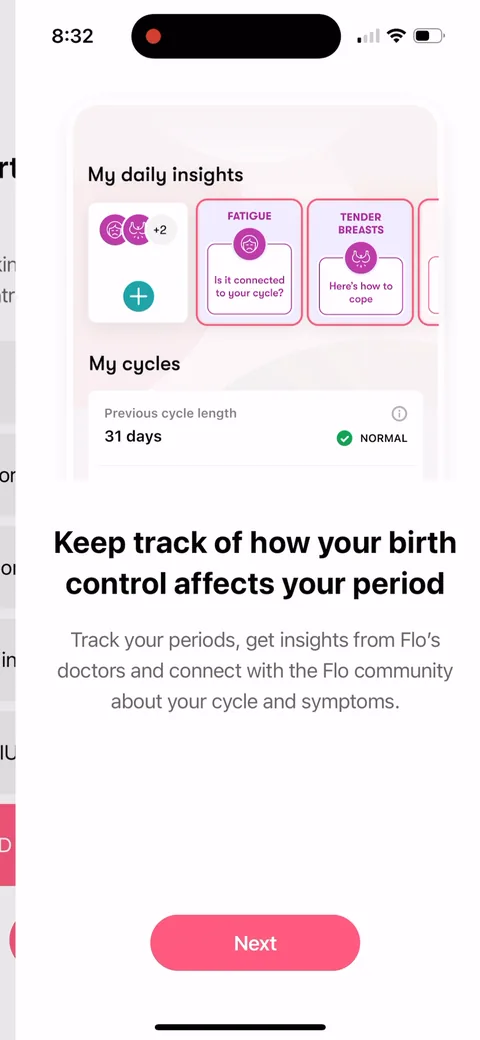 Flo onboarding screen 33
