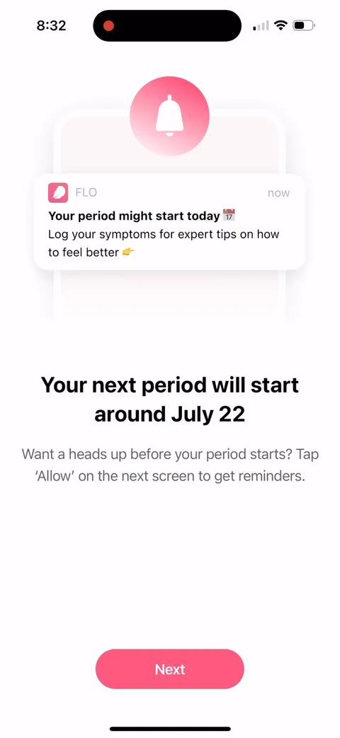 Flo onboarding screen 39