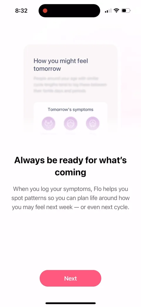 Flo onboarding screen 47