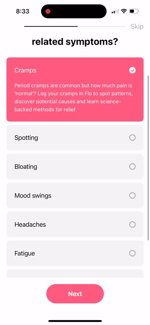 Flo onboarding screen 51