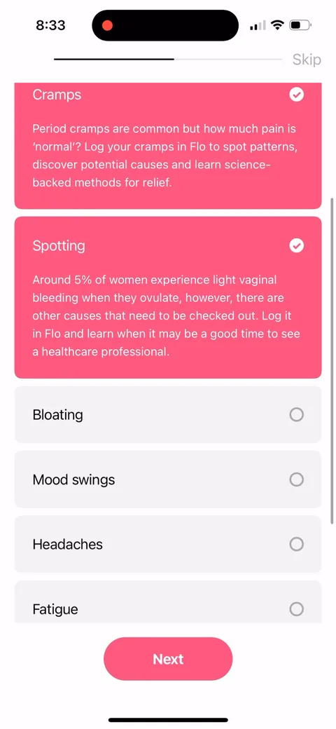 Flo onboarding screen 53