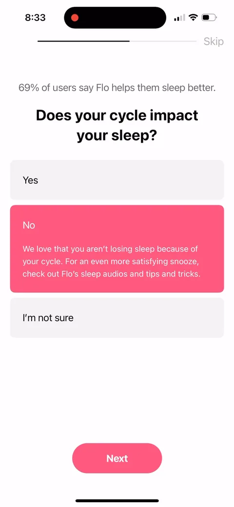 Flo onboarding screen 57