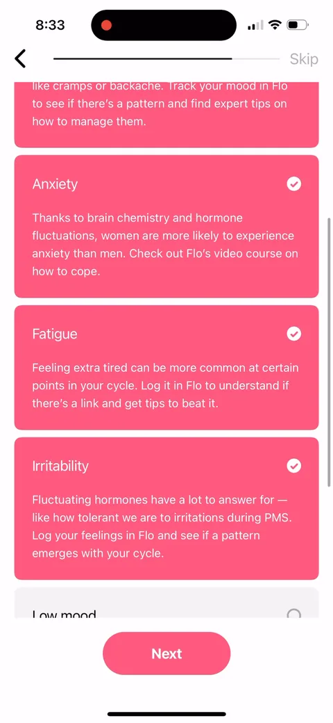 Flo onboarding screen 60