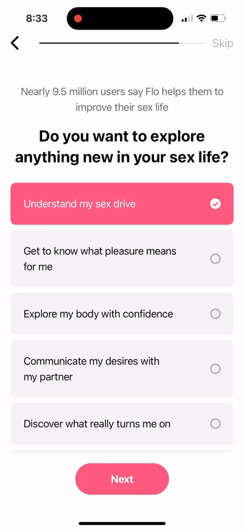 Flo onboarding screen 64