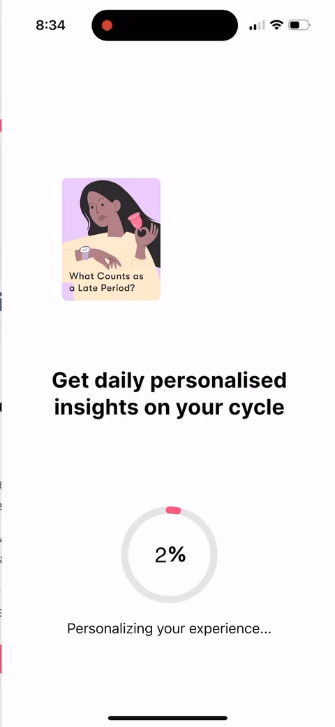 Flo onboarding screen 75