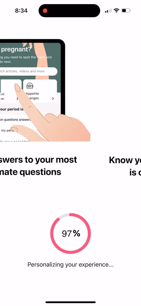 Flo onboarding screen 82