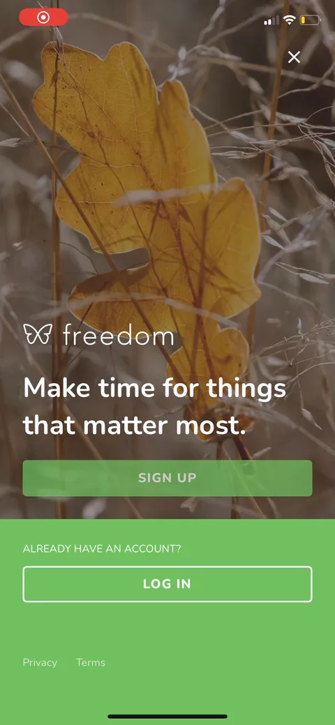 Freedom onboarding screen 1