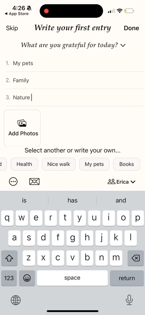 Gratitudeplus onboarding screen 22