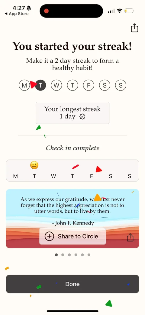 Gratitudeplus onboarding screen 26