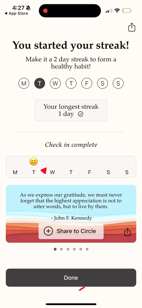 Gratitudeplus onboarding screen 27