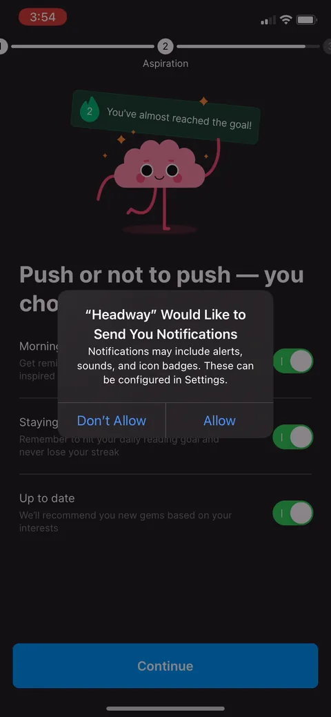 Headway onboarding screen 31