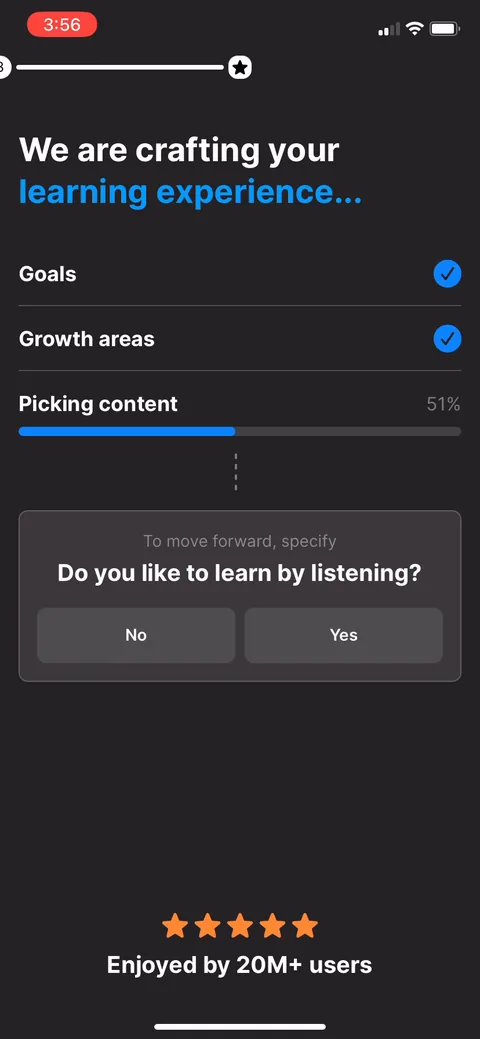 Headway onboarding screen 50