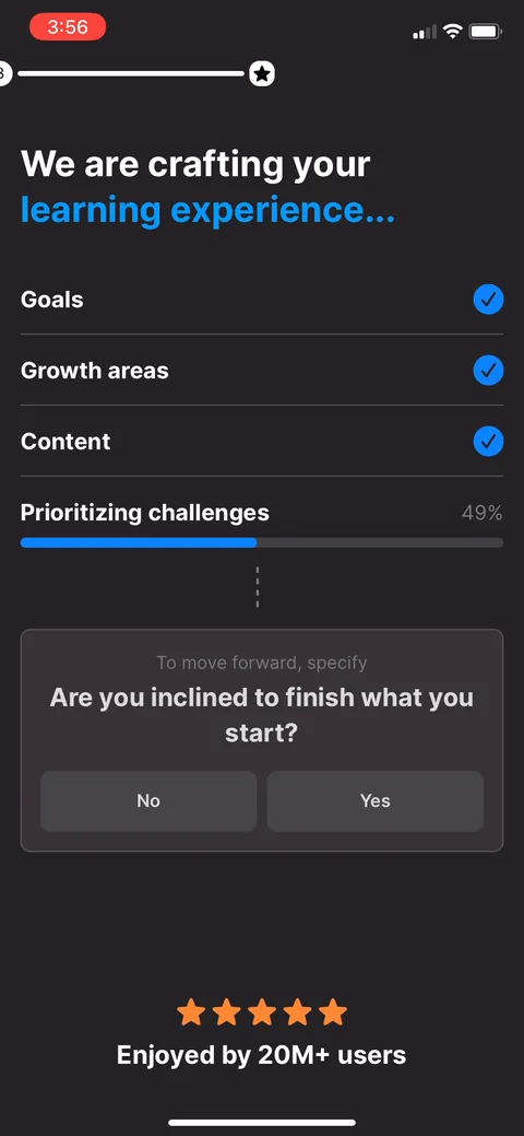 Headway onboarding screen 52
