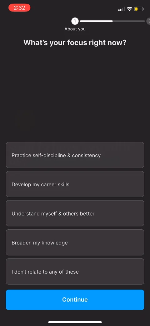 Headway onboarding screen 11